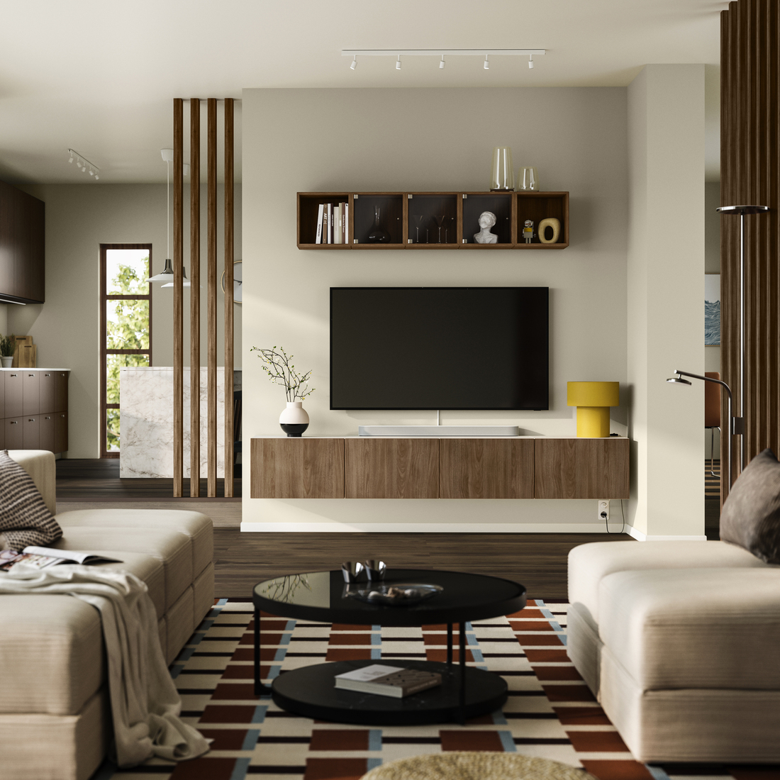 BESTÅ, TV bench with doors. 2 of 5 open dialog