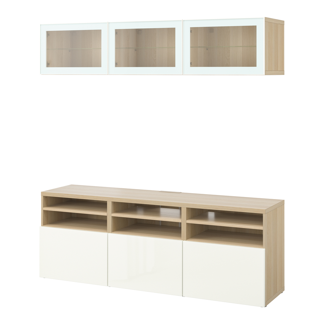 Selecciona variación de color: SELSVIKEN alto brillo blanco / GLASSVIK vidrio incoloro