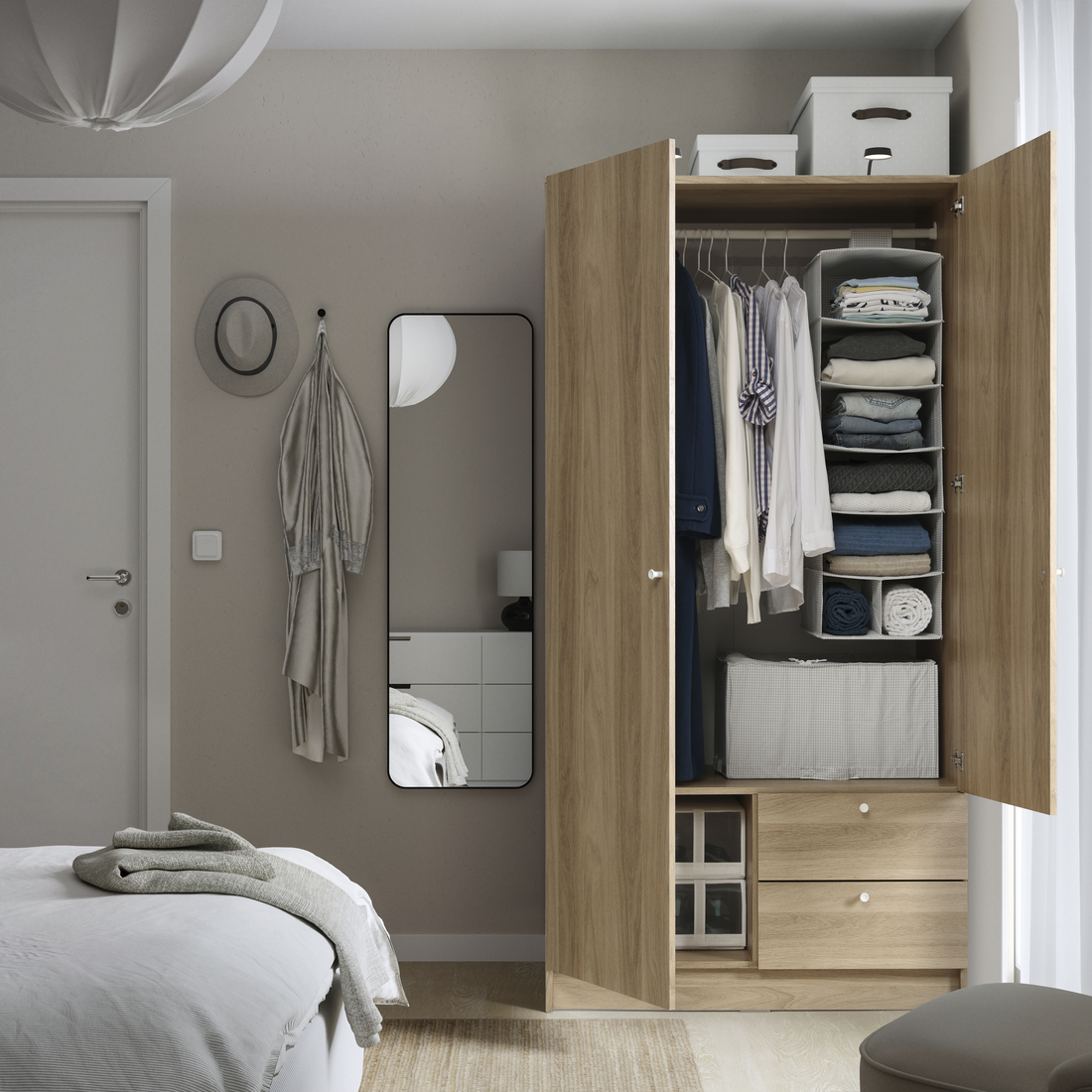 VILHATTEN, armario con puertas y cajones. 2 de 8 open dialog