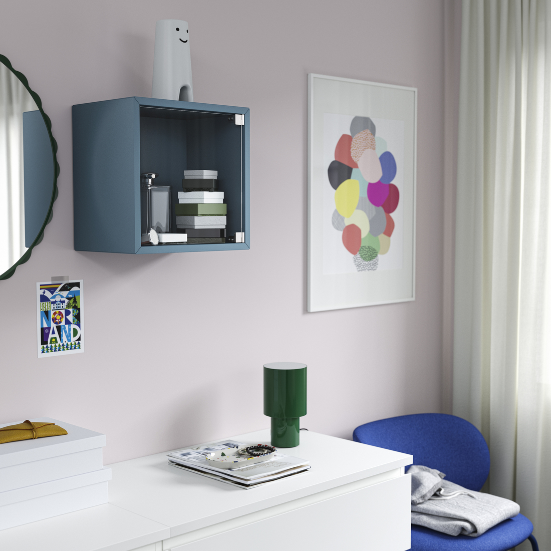 EKET, mueble de pared con puerta de vidrio. 2 de 4 open dialog