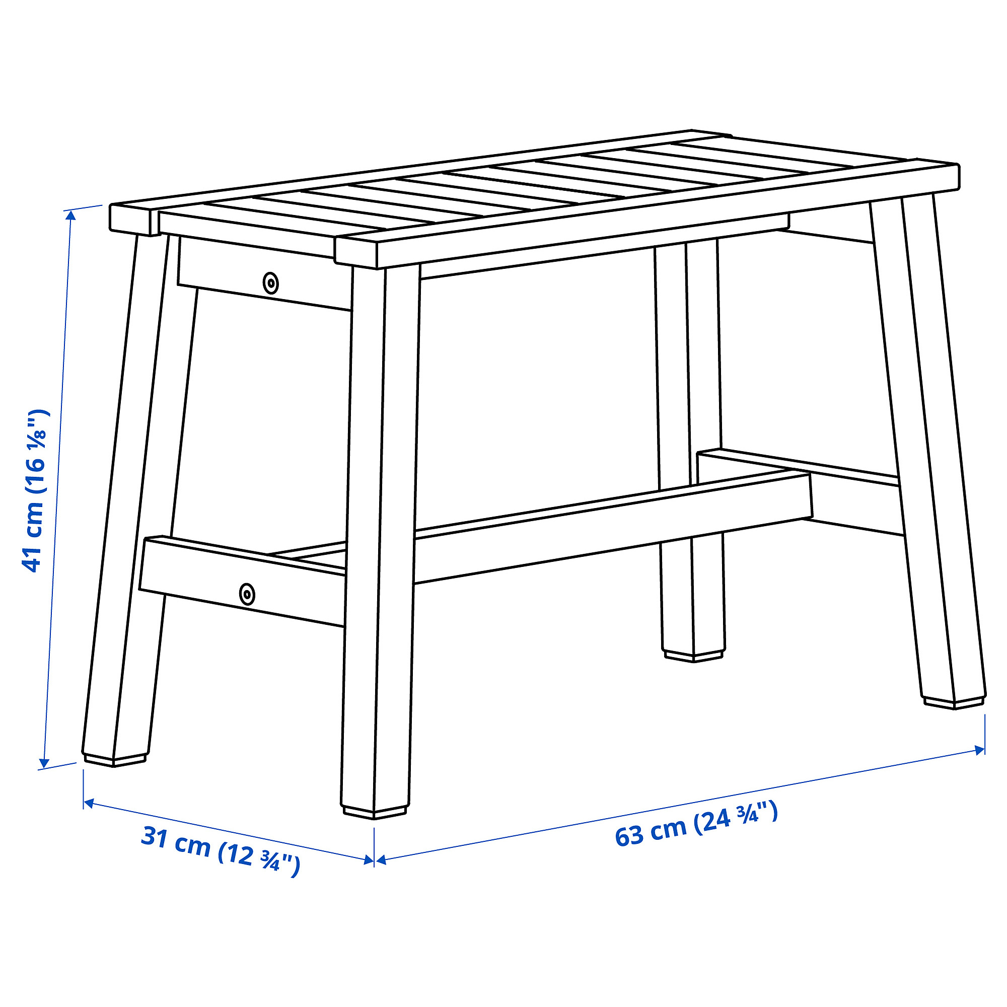 Measurement Illustration - STOREDAMM bench