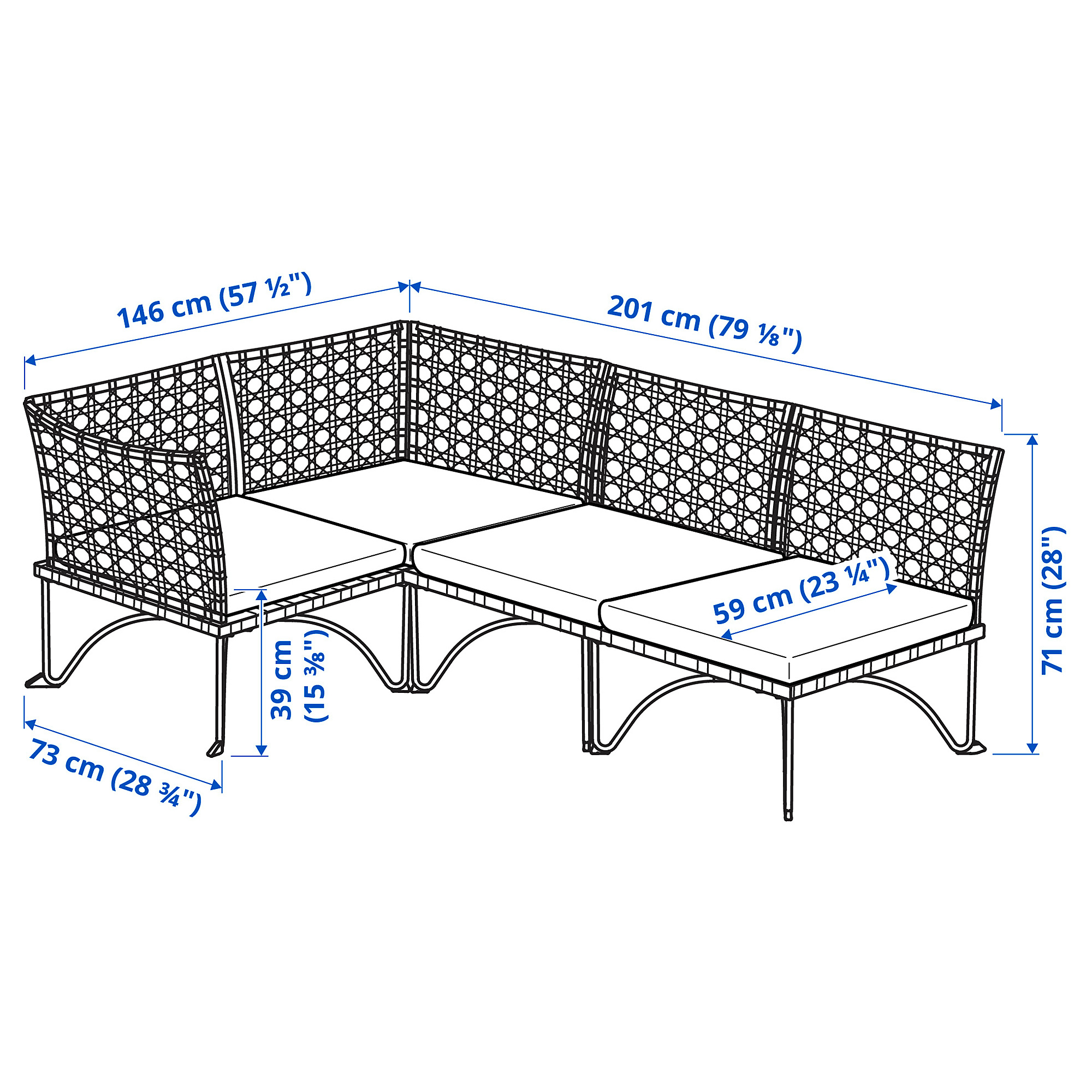 JUTHOLMEN, modular corner sofa 3-seat, outdoor. 2 of 2 open dialog