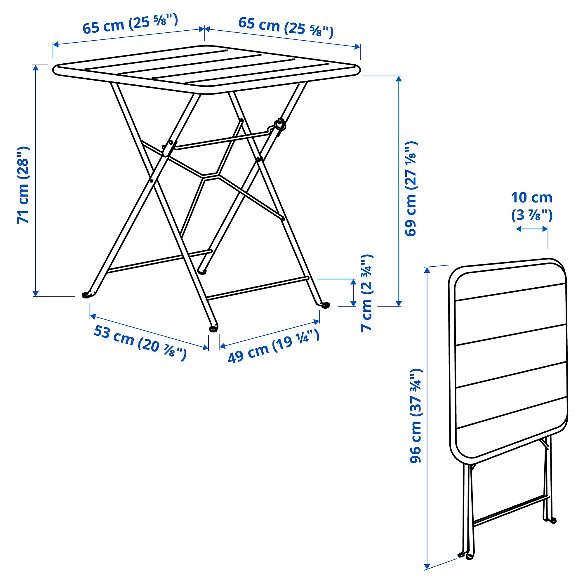 SUNDSÖ, mesa con 2 sillas plegables de exterior. 4 de 5 open dialog