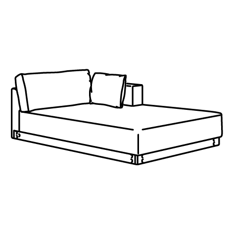 UPPÅKRA frame, chaise longue module, right 