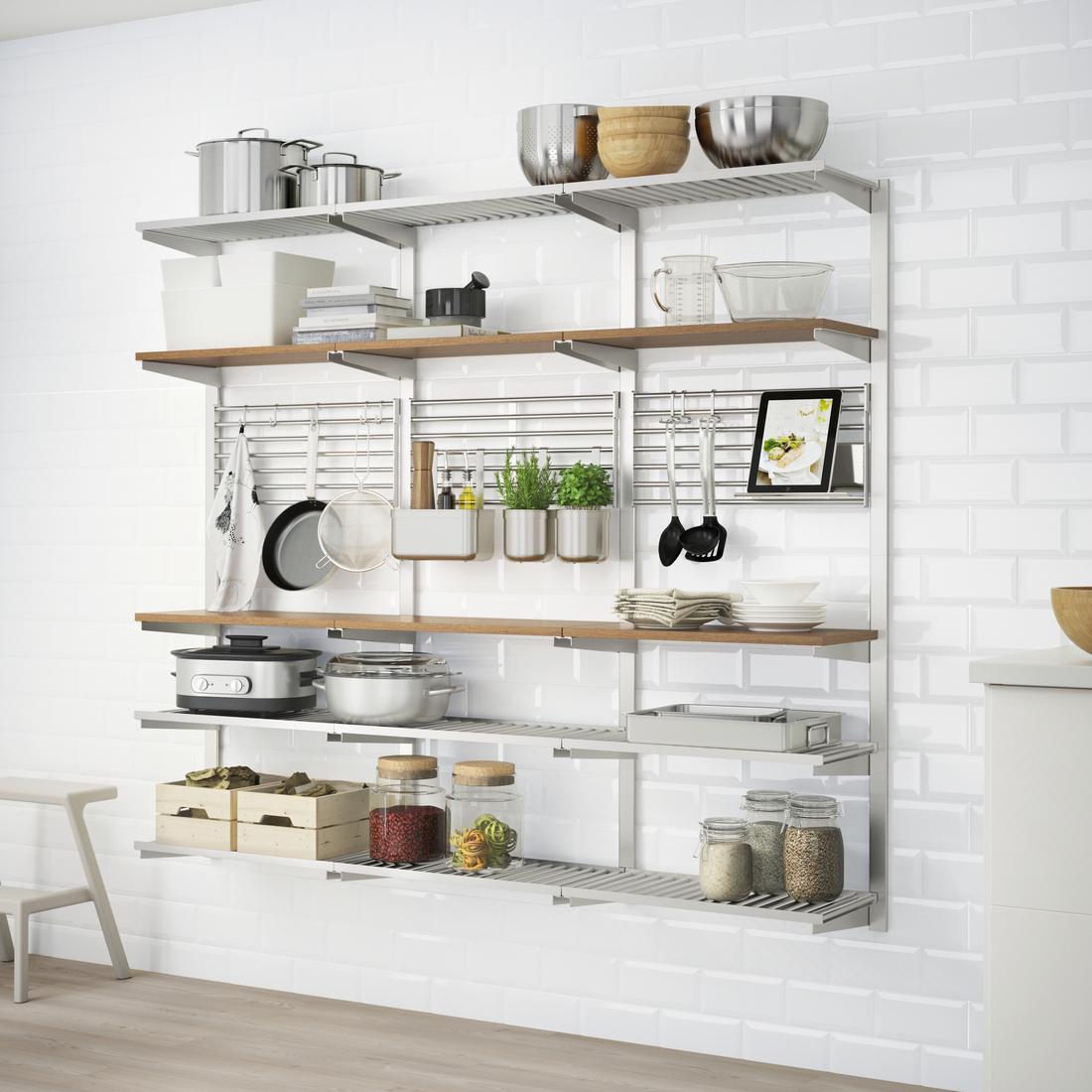 KUNGSFORS, riel suspensión balda con rejilla pared. 2 de 2 open dialog