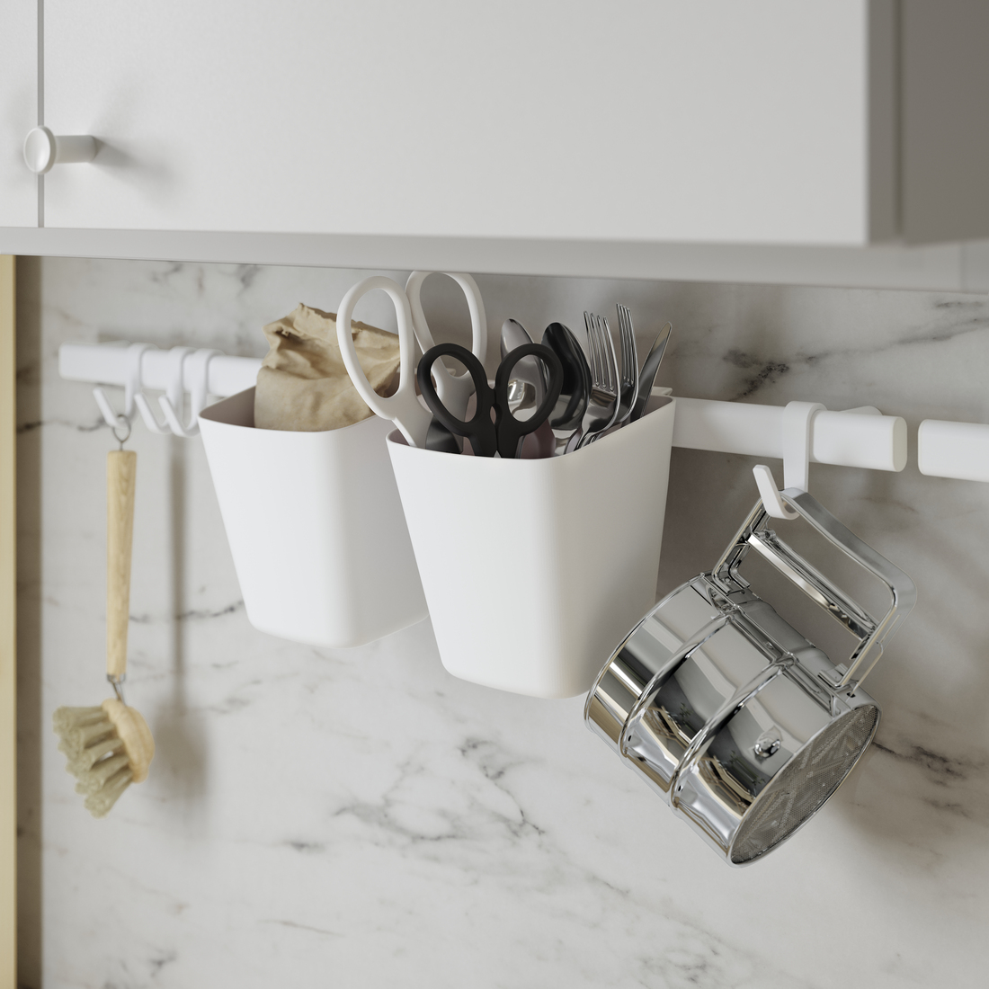 SUNNERSTA, riel 4 ganchos 2 recipientes. 2 de 4 open dialog