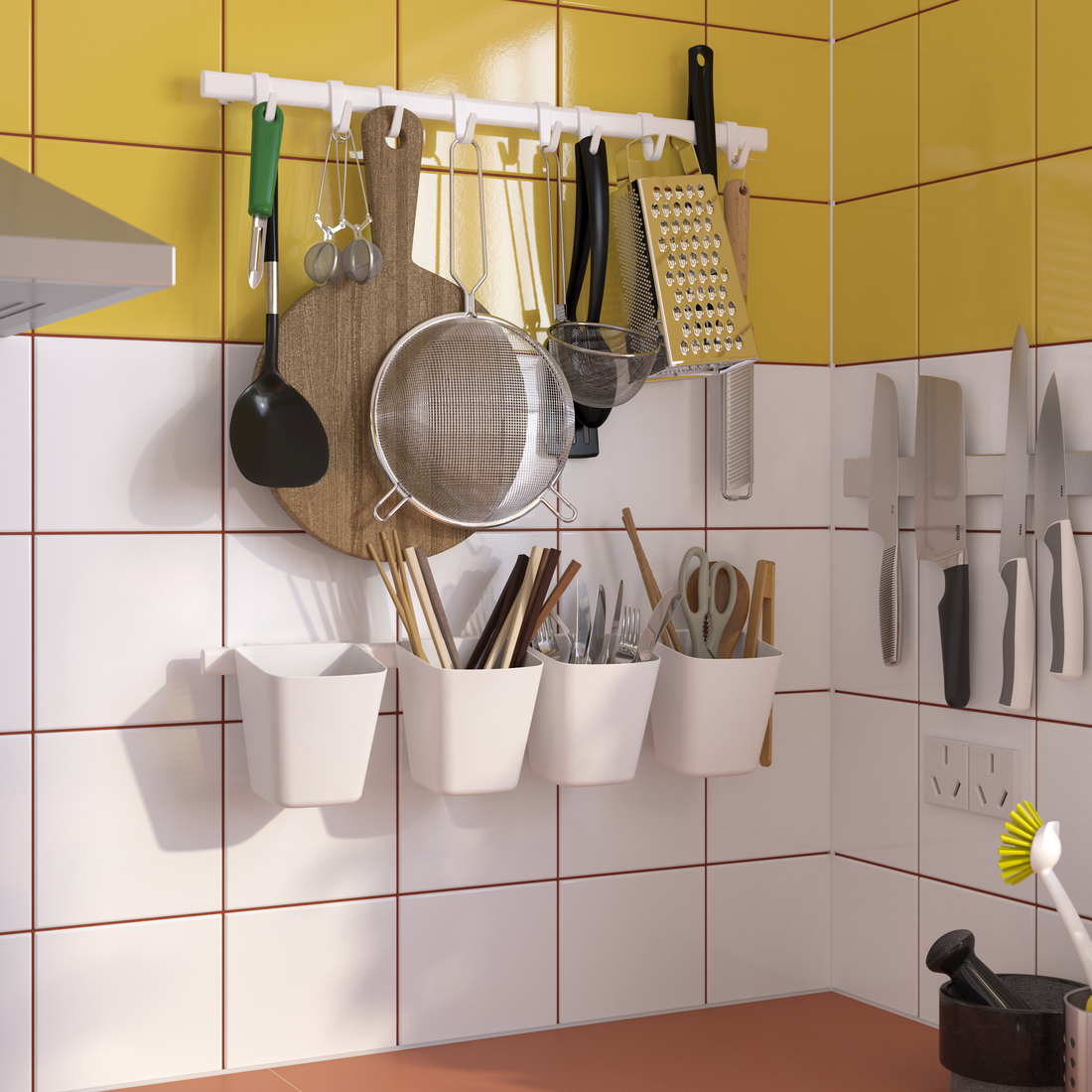 SUNNERSTA, riel 4 ganchos 2 recipientes. 4 de 4 open dialog