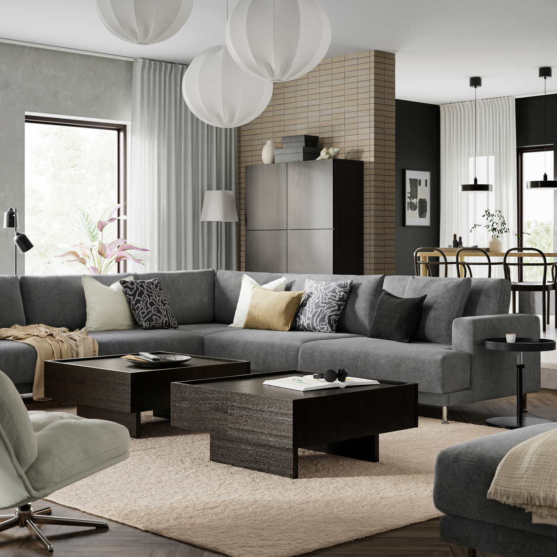 UPPÅKRA, mod corner sofa, 6 seat. 3 of 5 open dialog