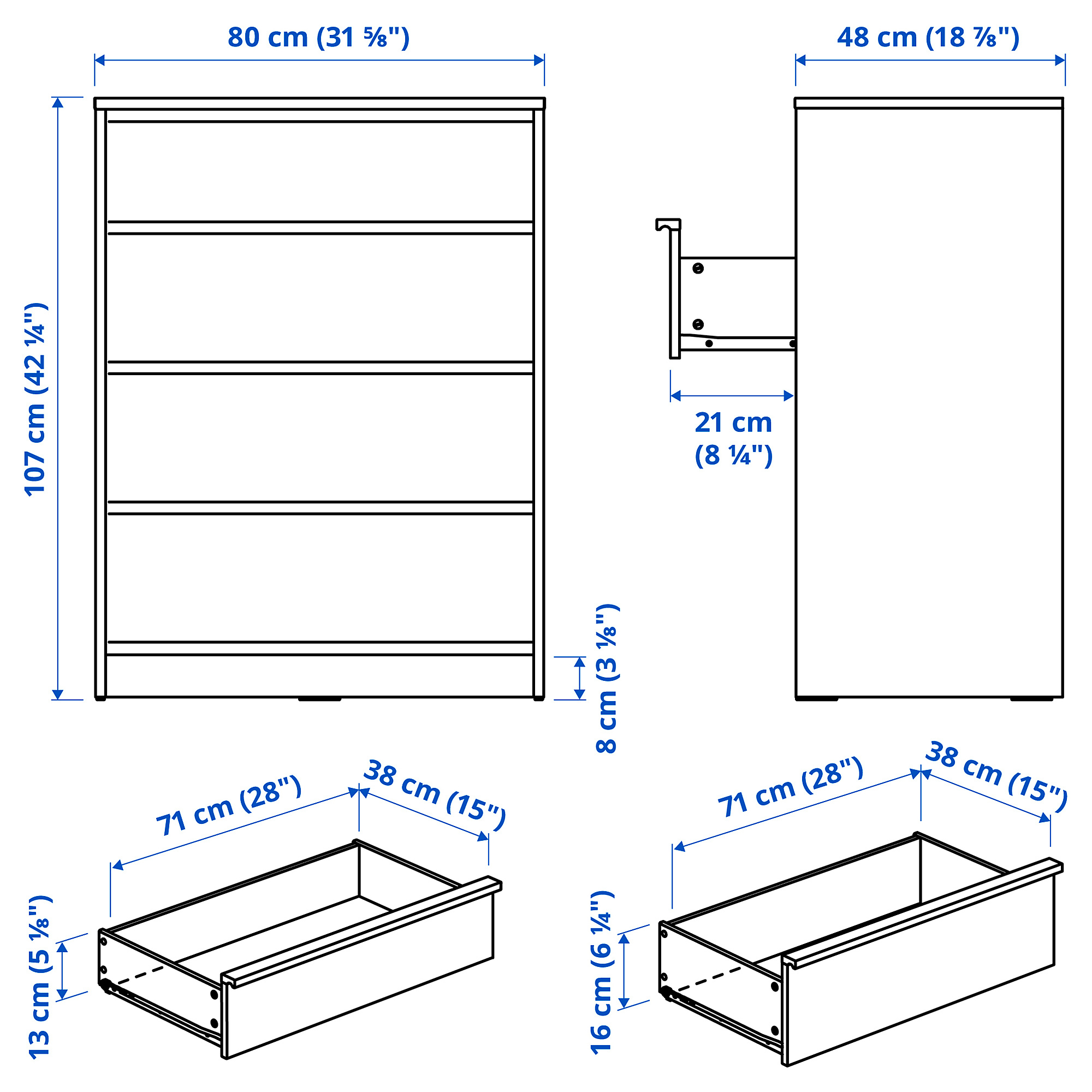 ANKARUDDEN, 4-drawer dresser. 7 of 7 open dialog