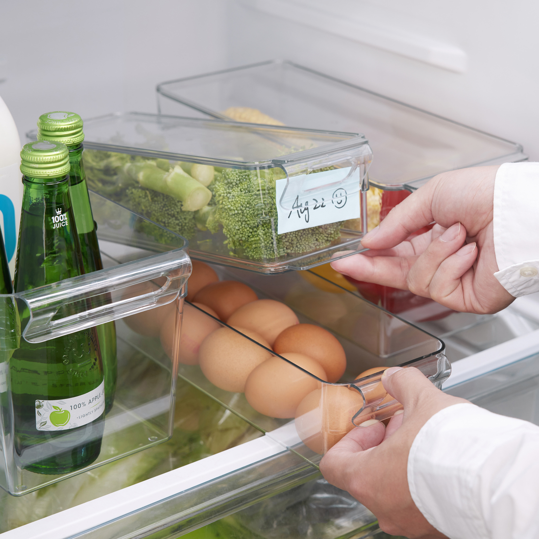 KLIPPKAKTUS, storage box for fridge set of 6. 4 of 4 open dialog