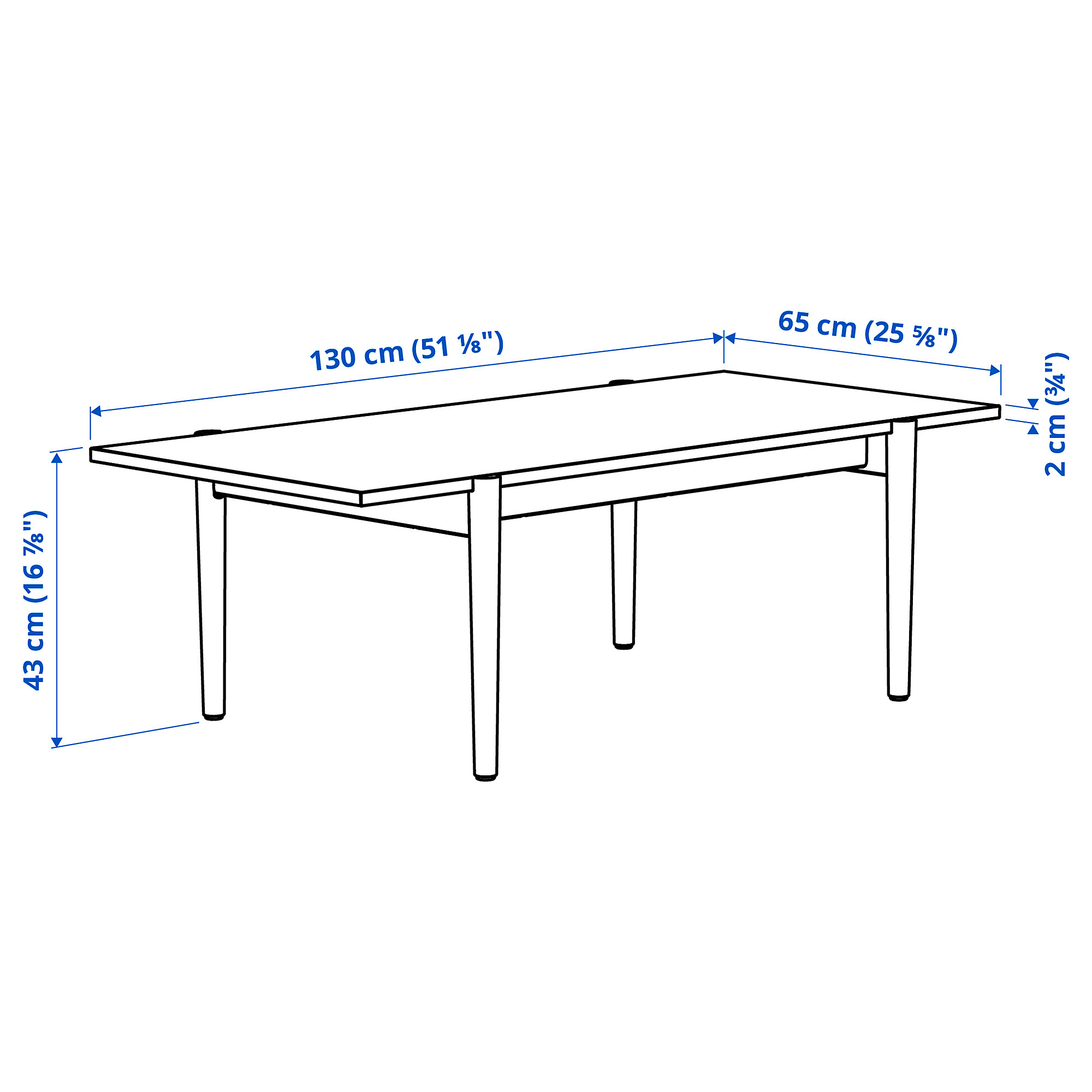 Measurement Illustration - UGGLERUM coffee table