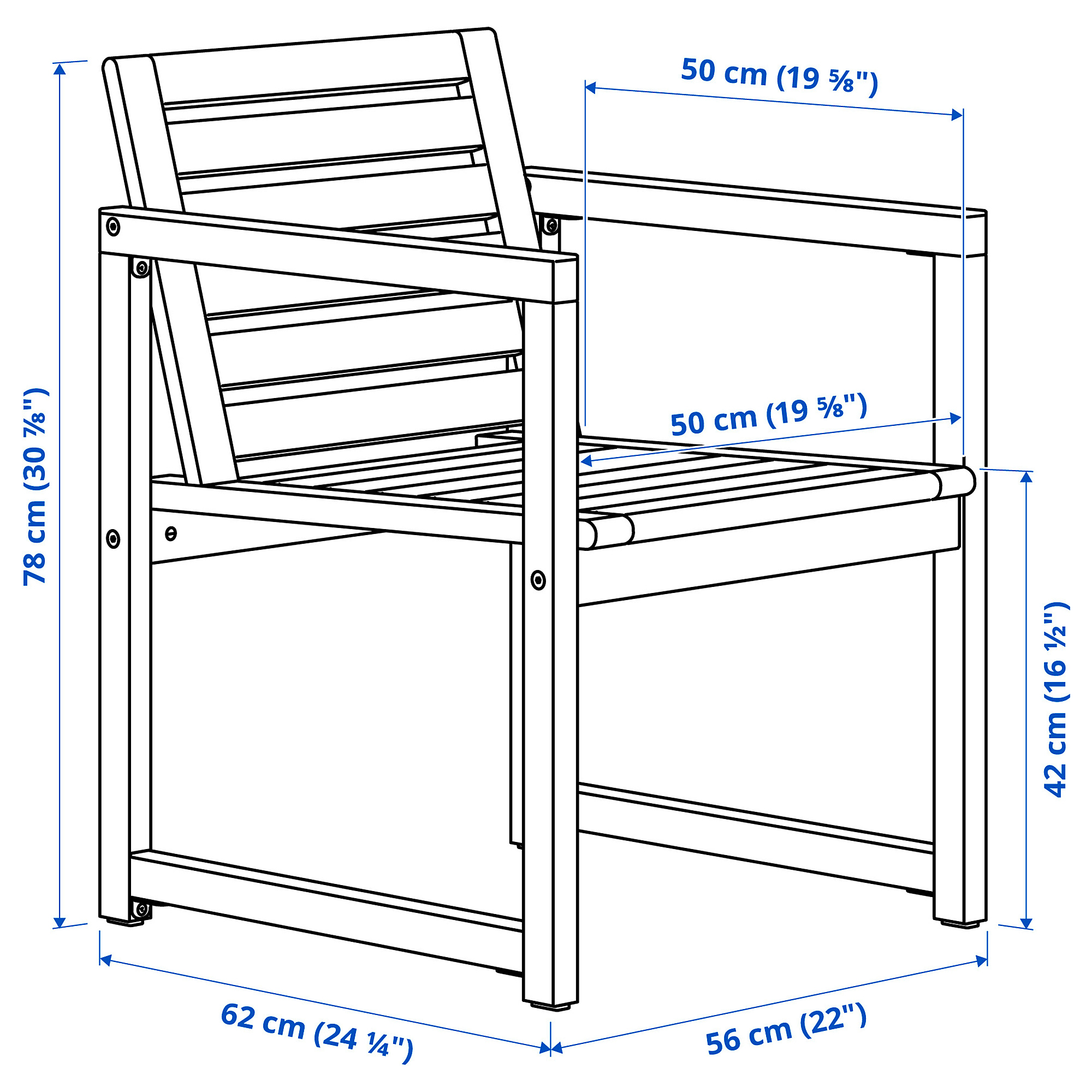 NÄMMARÖ, outdoor chair with armrests. 3 of 3 open dialog