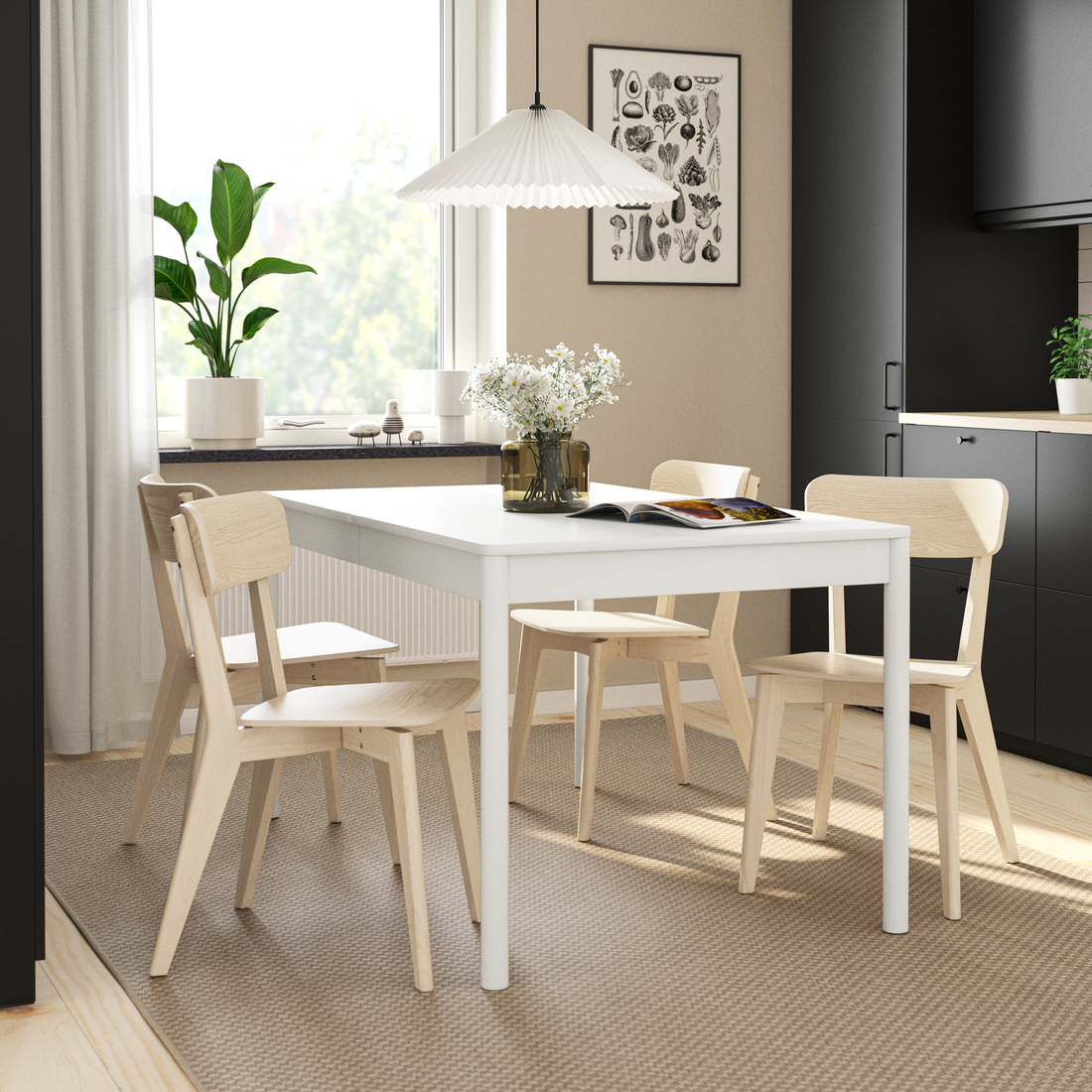 TONSTAD / LISABO, extendable table and 4 chairs. 10 of 10 open dialog