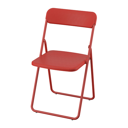 VIHALS, drop leaf and 2 folding chairs, VIHALS red