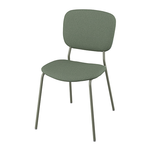 VIHALS, drop leaf table and 4 foldable chairs, VIHALS green / Tibbleby grey-green