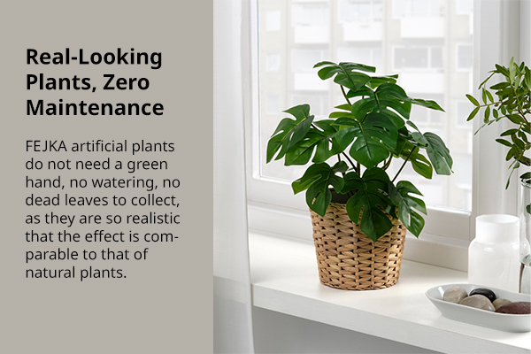pot with artificial green plant FEJKA