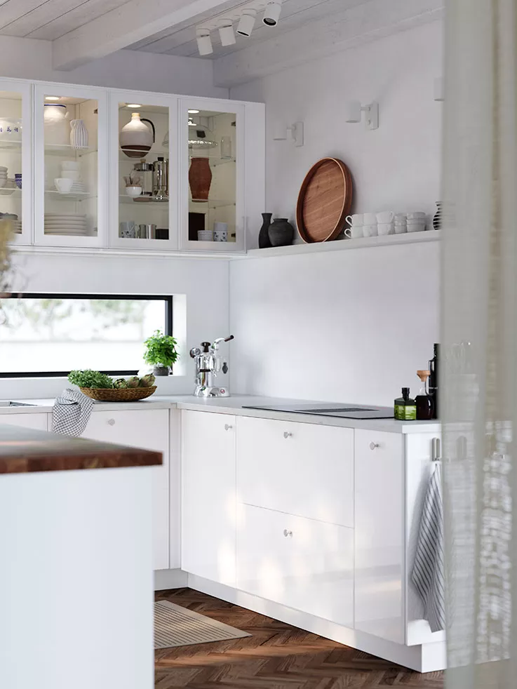 IKEA Tenerife High gloss white kitchen with lots of storage