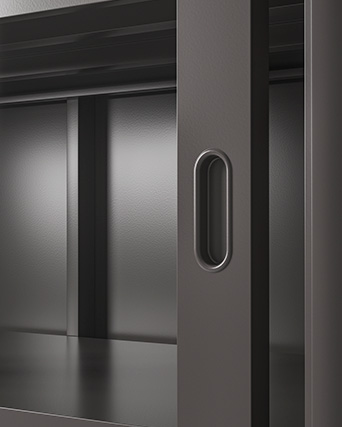 grey glass cabinet