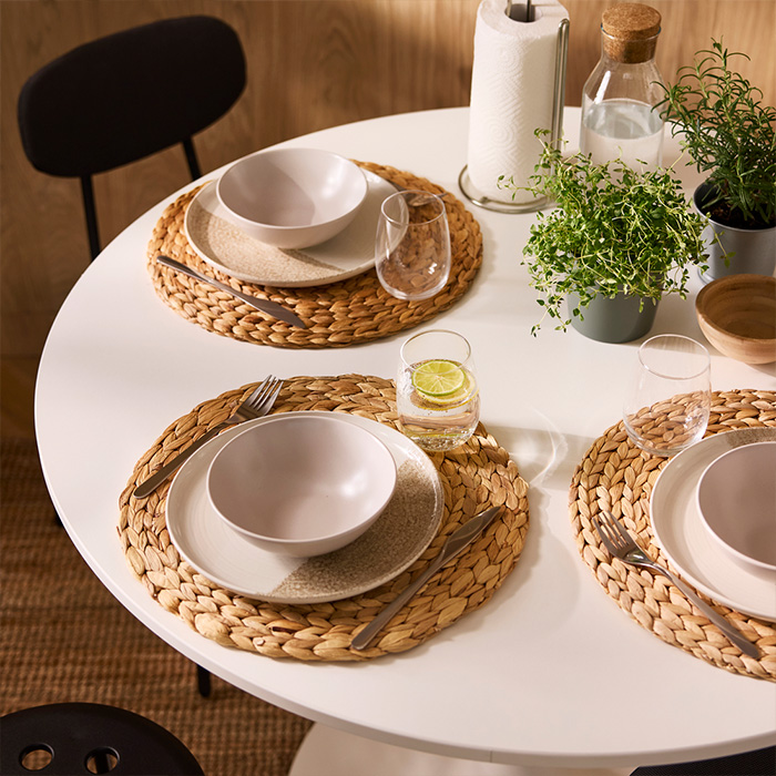 table set with tableware