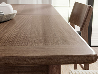 brown rectangular table