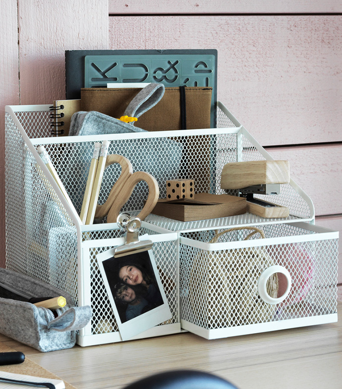Desk organiser, white