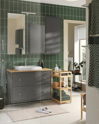mueble de baño gris