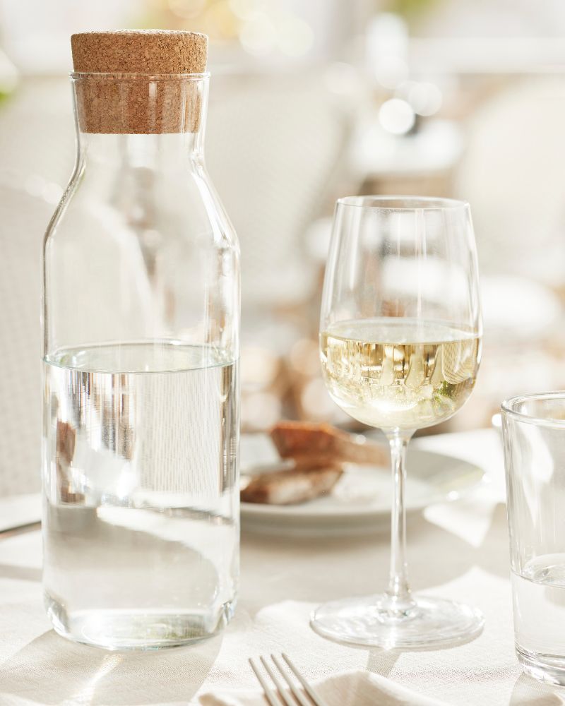 POKAL Glass and KORKEN Bottle with stopper
